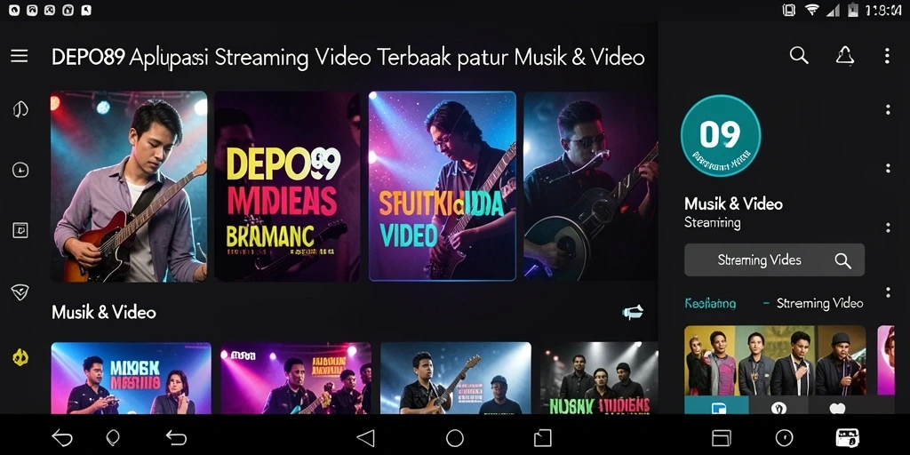 Antarmuka DEPO89 yang sederhana dan menarik untuk Streaming Video.