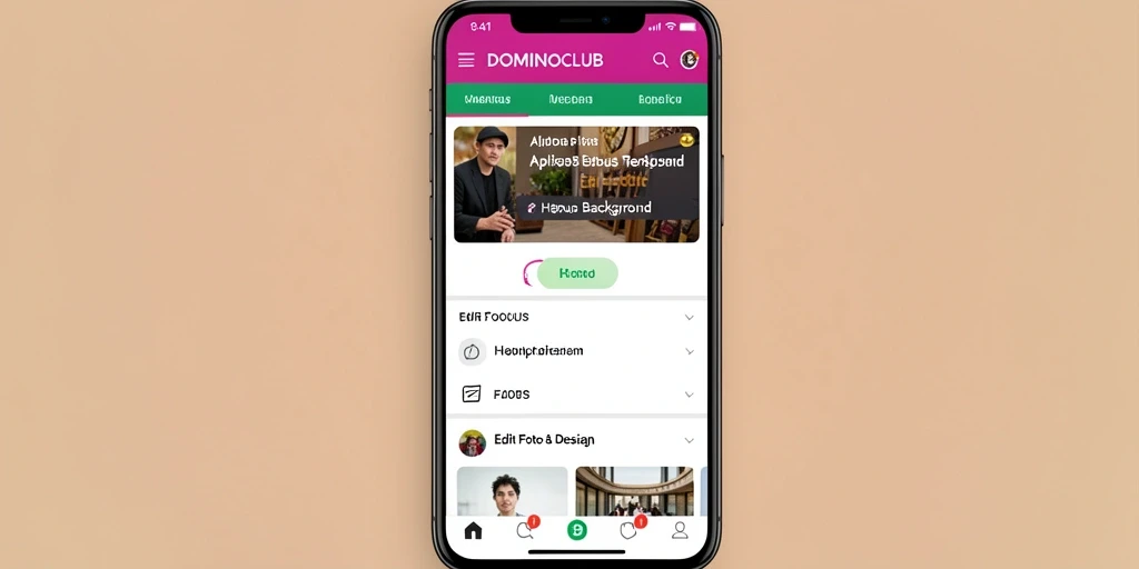 Tampilan antarmuka pengguna DOMINOCLUB untuk menghapus background.