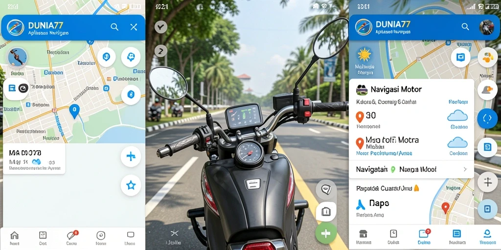 Tampilan antarmuka DUNIA77 dengan fitur Navigasi Motor yang intuitif.