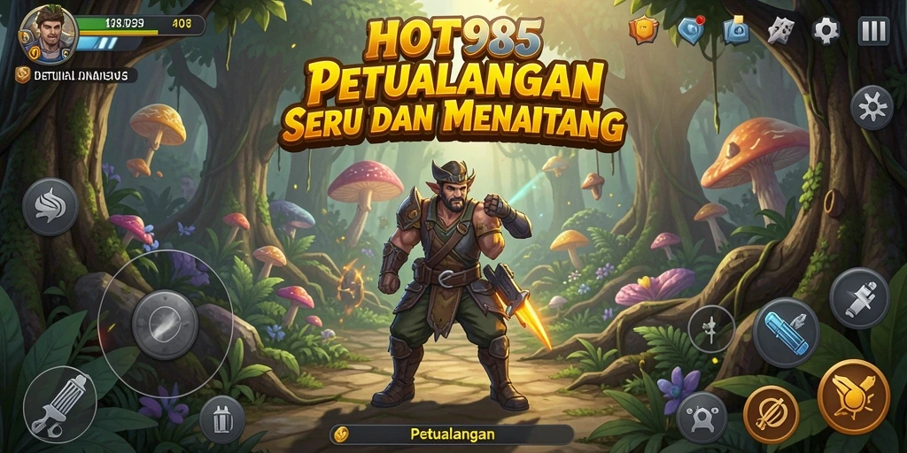 Antarmuka permainan HOT985 yang menampilkan dunia Petualangan yang menakjubkan.