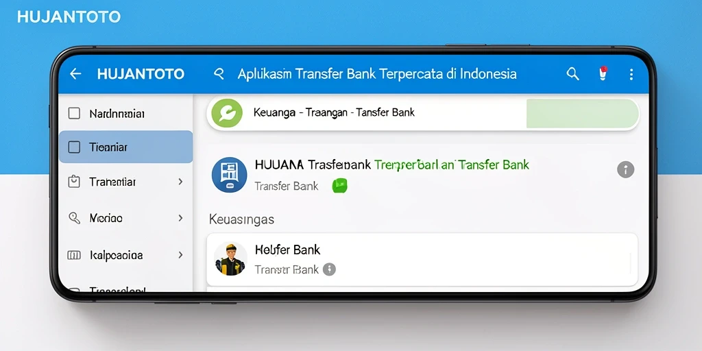 Antarmuka HUJANTOTO yang user-friendly untuk transfer bank.