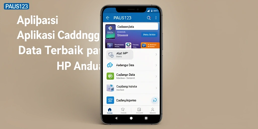 Screenshot PAUS123 menampilkan antarmuka cadangan data yang sederhana dan efisien.