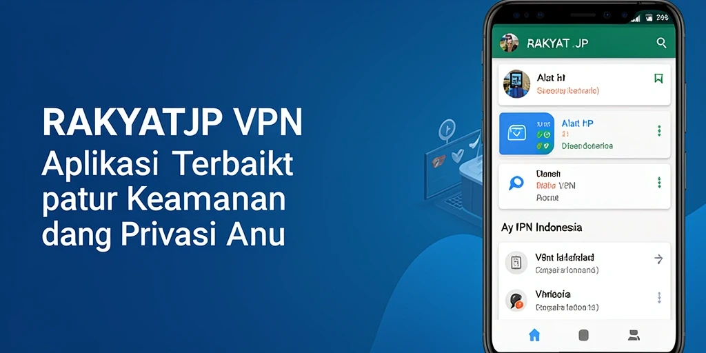 Tampilan antarmuka pengguna RAKYATJP dengan fungsi VPN yang intuitif.