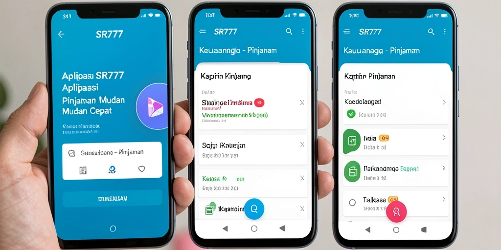 Tampilan antarmuka pengguna aplikasi SR777 yang sederhana dan efisien.