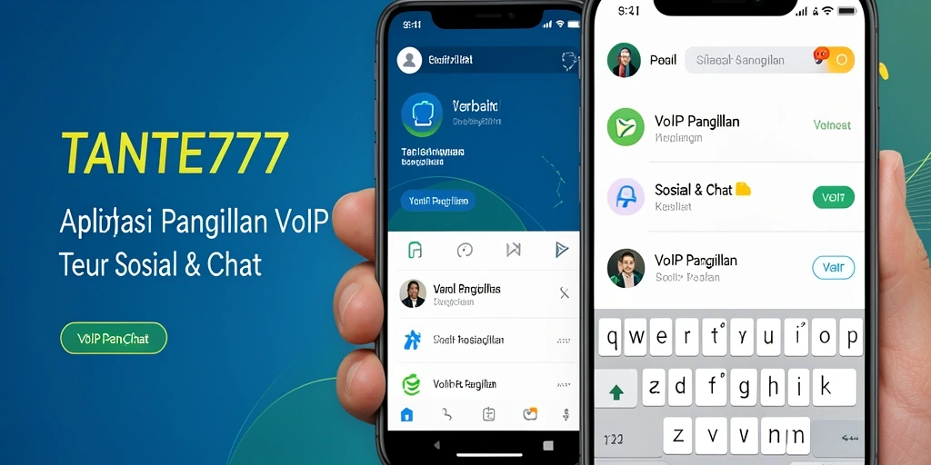 Tampilan antarmuka aplikasi TANTE777 untuk panggilan VoIP yang modern.
