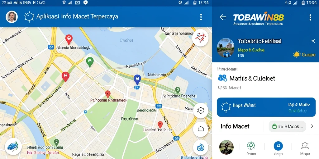 Tampilan antarmuka aplikasi Info Macet TOBAWIN88 yang informatif.