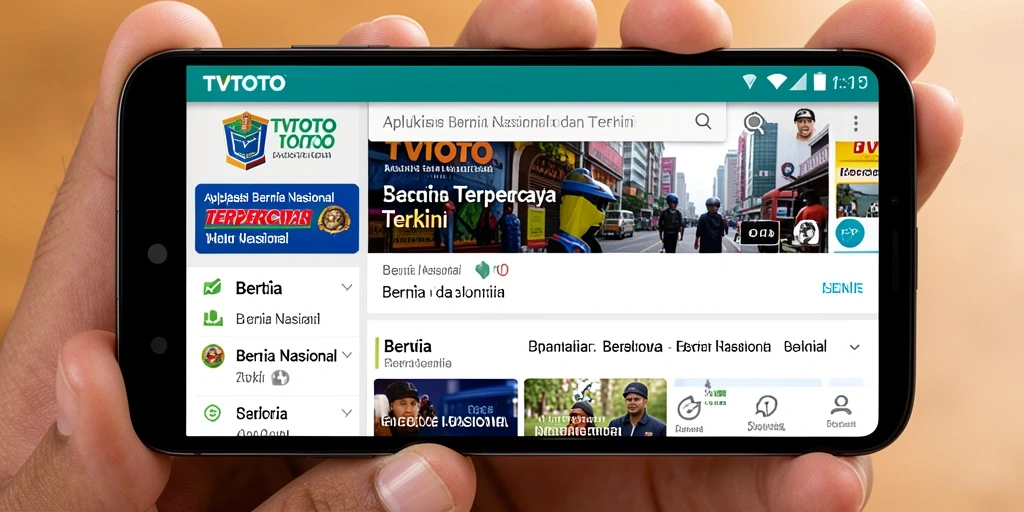 Antarmuka aplikasi TVTOTO yang menampilkan berita terkini dan terpercaya.